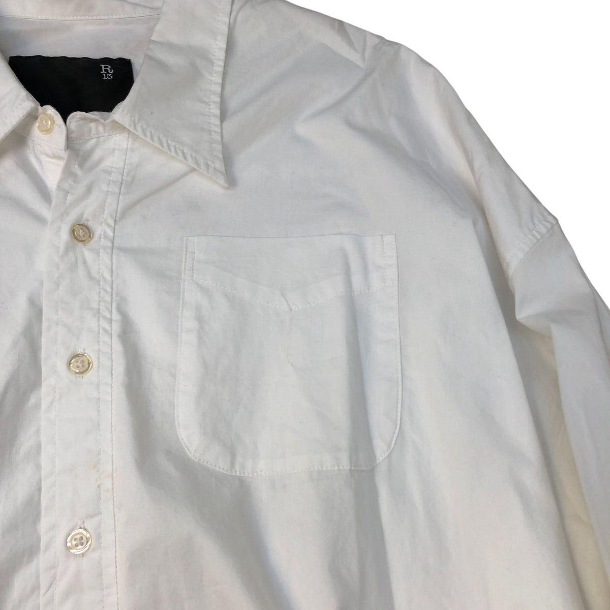 River Island Shirt 13 Women's White Cotton Crop Top Size Small