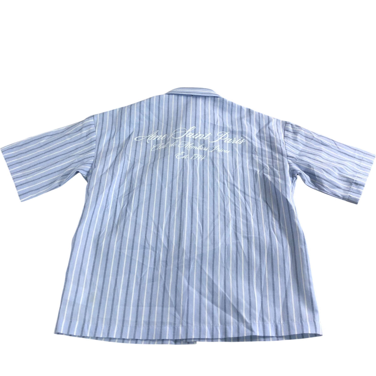 River Island Short Sleeve Striped Shirt UK7-8 Years Boys Light Blue