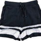 River Island Boys 7 8 Years Black Shorts Knitted Style White Stripes