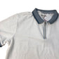 Threadbare Polo Shirt Regular Fit White Zip Neck Size L