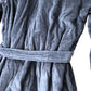 Dark Grey Fleece Hooded Robe 100% Organic Cotton Dressing Gown Size XS
