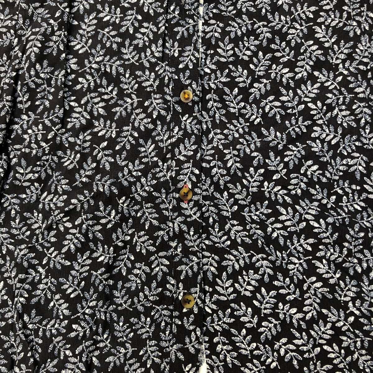 Long Sleeve Button Up Dress Size 12 Women Floral Print Viscose Black
