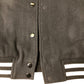 Branded Varsity Jacket Black Leather Look Sleeves Style Casual UK16