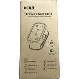 BEVA Travel Power Strip With 2AC Outlets 2USB A 1USB C Cable White