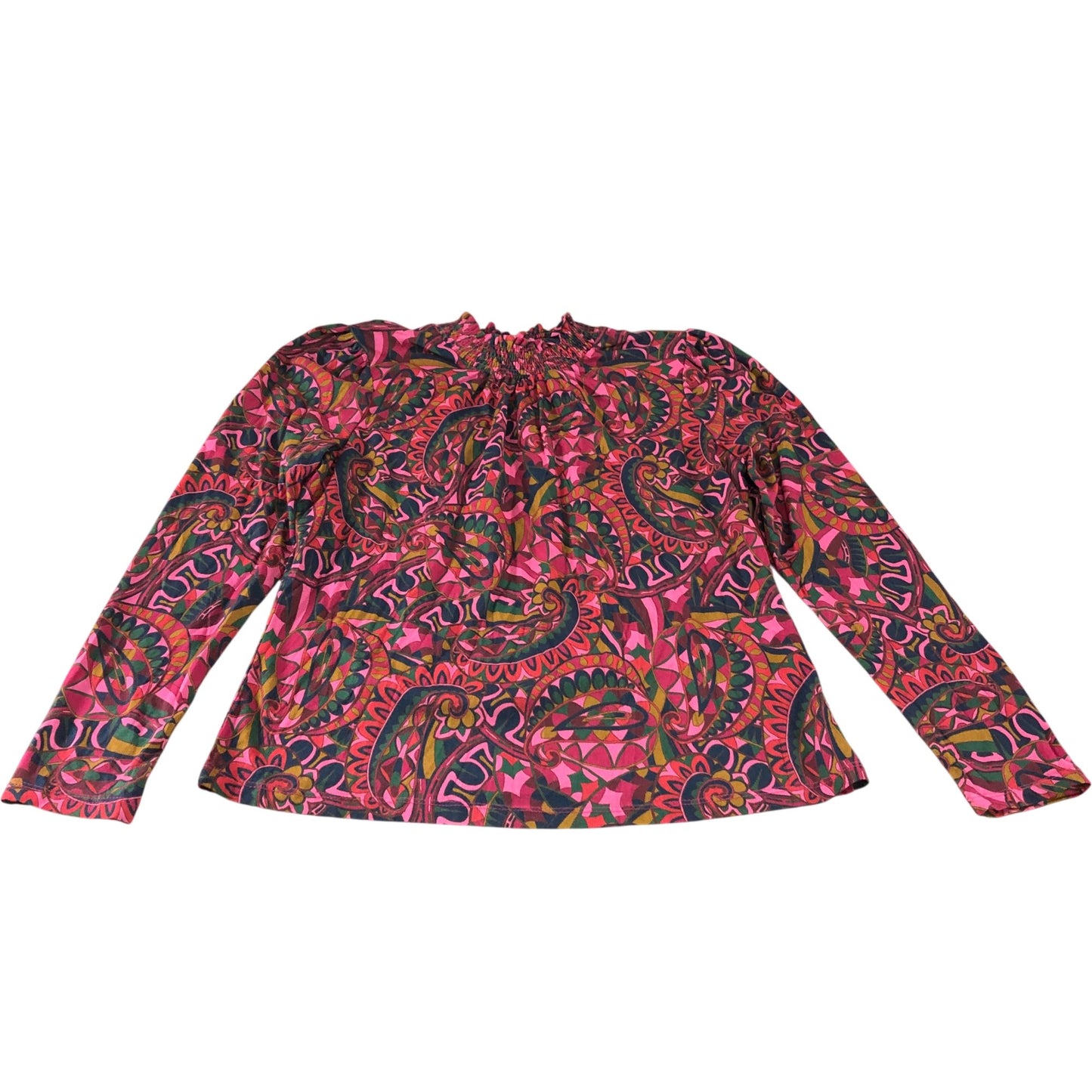 Boden Pink Paisley Long Sleeve Top - Size 12