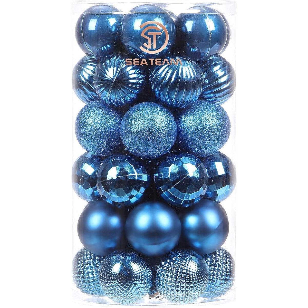 Sea Team 41-Pack Shatterproof Christmas Baubles 40mm Princess Blue