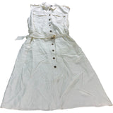 River Island Shirt Dress UK16 Women's Button Front Sleeveless White