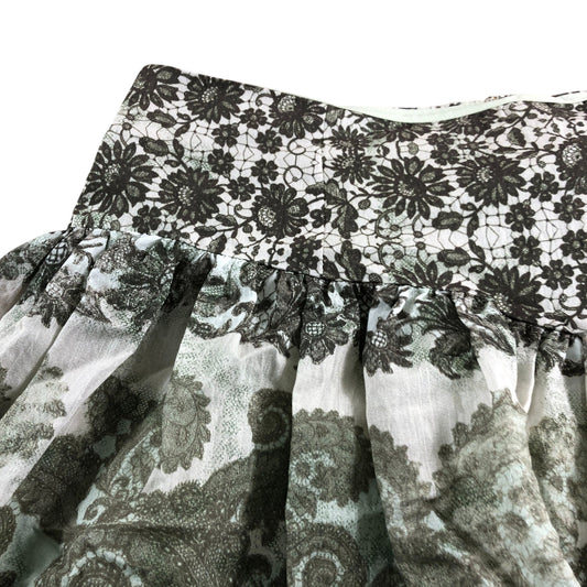 River Island Green Printed Mini Rara Skirt - Size 12