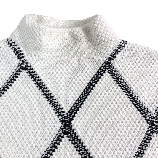 Branded Cream Diamond Jumper - Size 8-10