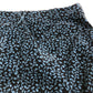 Black Printed Skirt UK14 Women's Cotton Blend A Line Blue Patterned