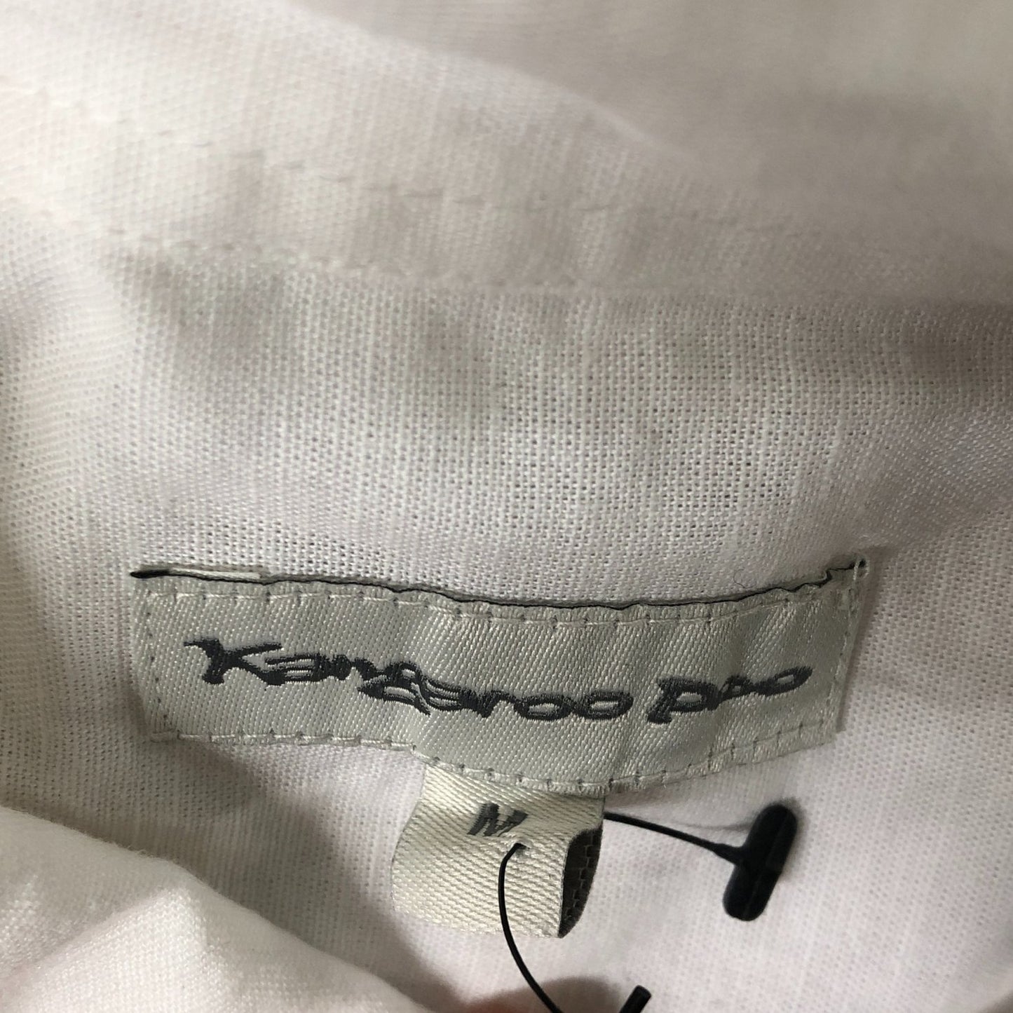 Kangaroo Poo Men's Short Sleeve Button Up Shirt Cream Size M