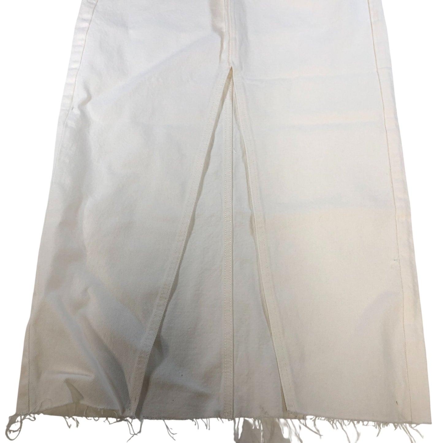 River Island Studios Maxi Skirt UK6 Women's White Frayed Hem Cotton Long