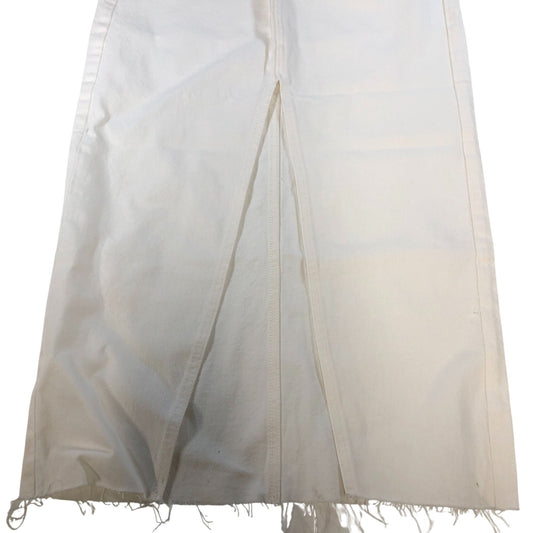 River Island Studios Maxi Skirt UK6 Women's White Frayed Hem Cotton Long