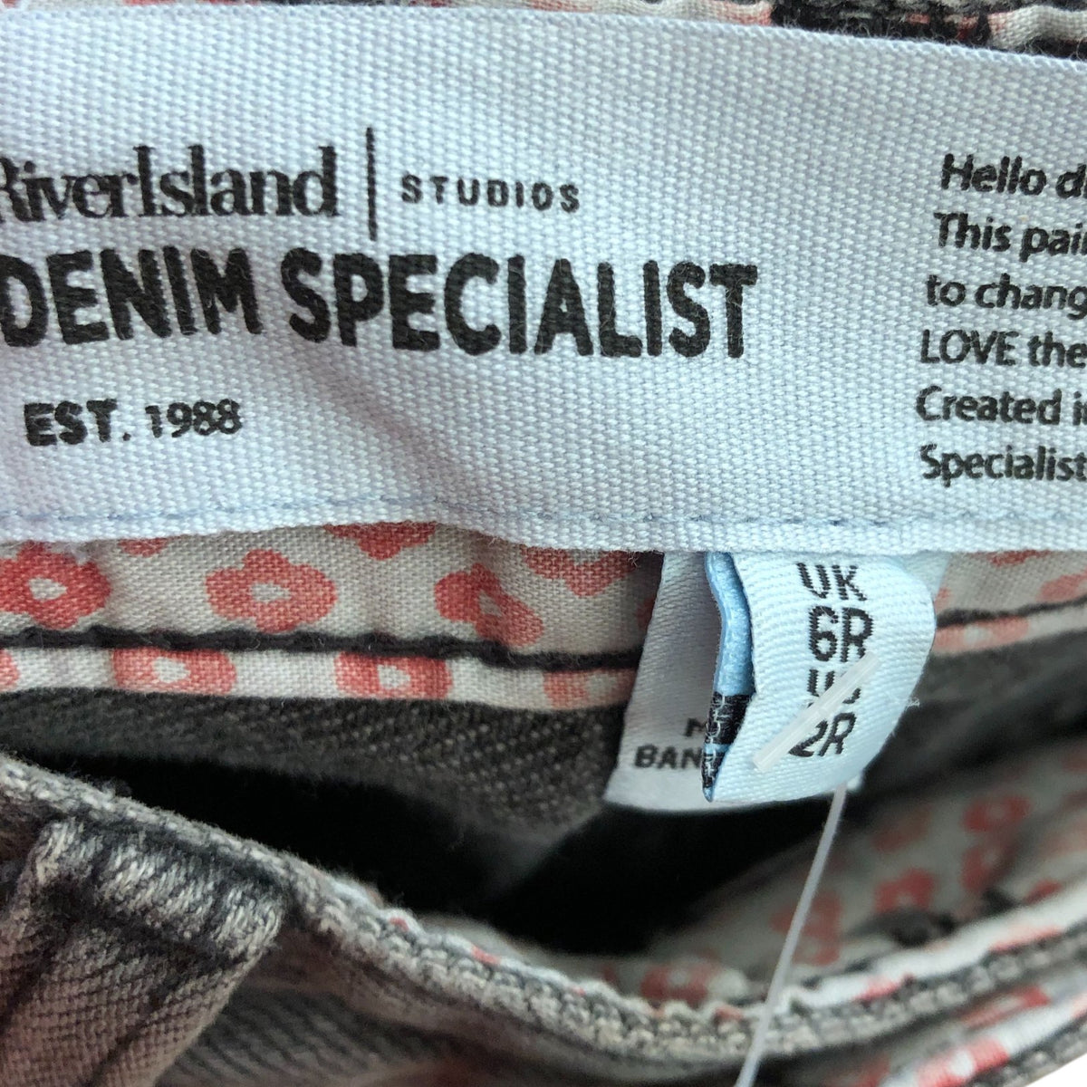 River Island Denim Specialist Women's Wide Leg Jeans Dark Wash Raw Hem Size 6