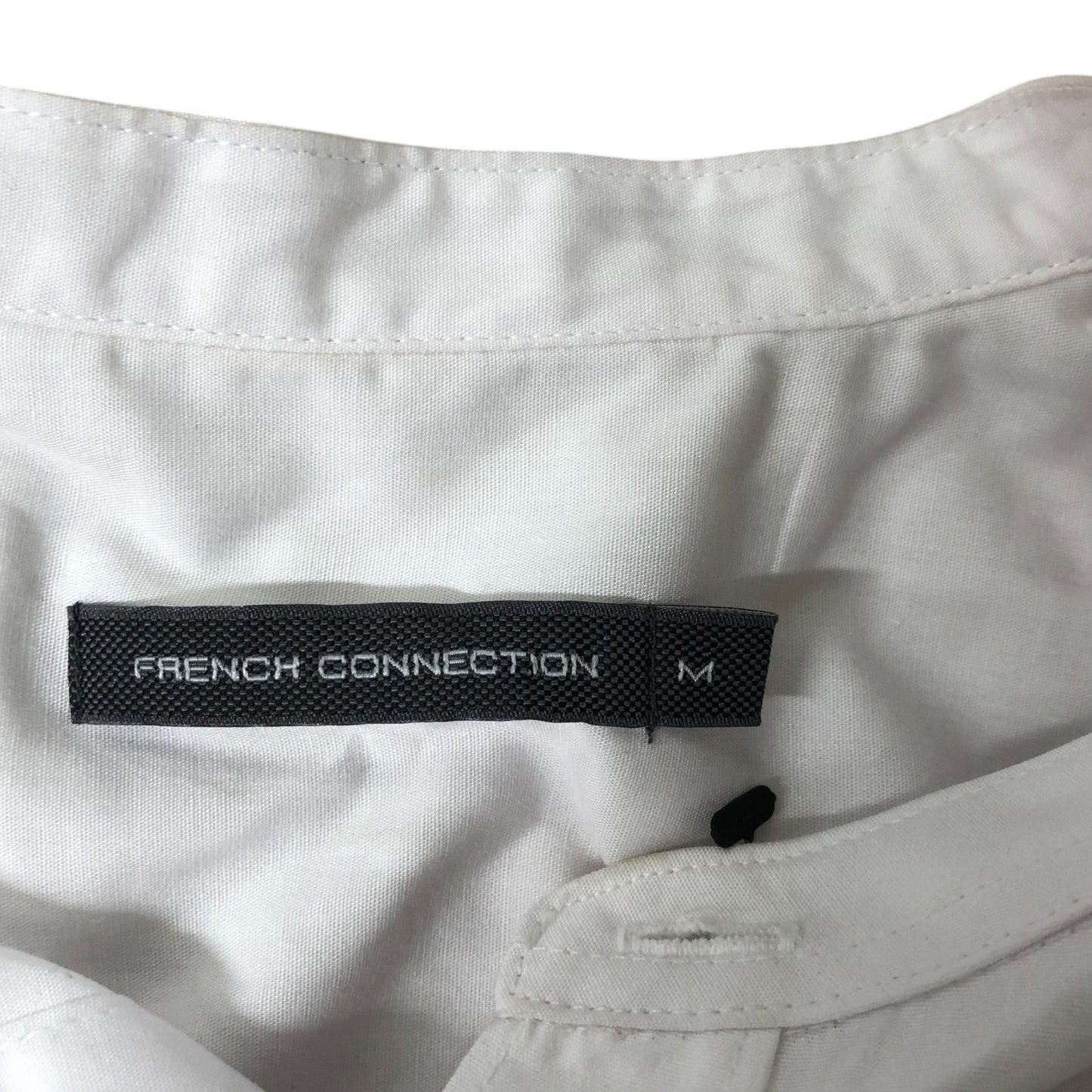 French Connection M Women's Short Sleeve White Collarless Shirt