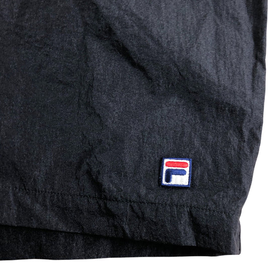 FILA x Hailey Bieber Women's Black Crinkle Shorts Lightweight Medium UK12