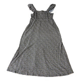 Floral Midi Dress Size 12 Women's Ruffle Strap Black Yellow White Pattern