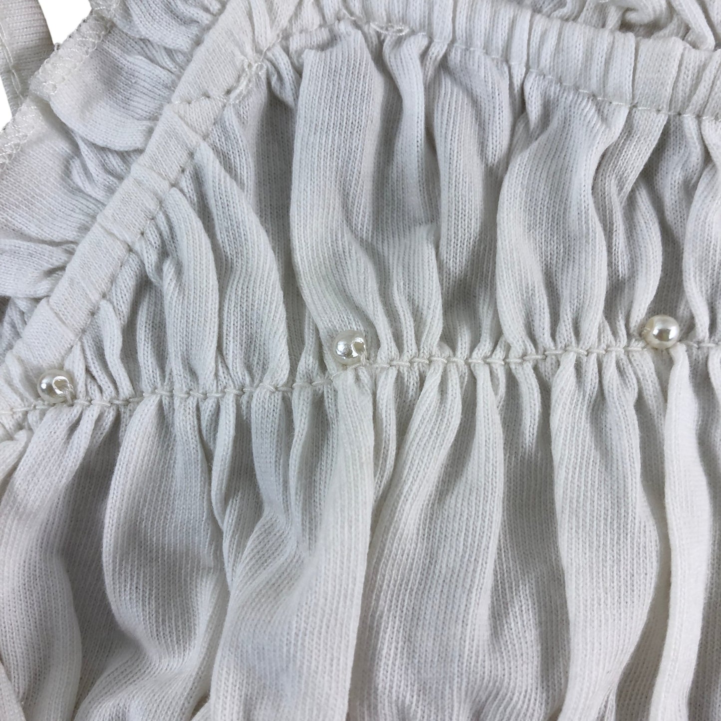 RIVER ISLAND Girls Smocked Top UK9-10yrs New White Ruffle Strap Fashion