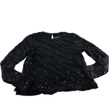 Lipsy London Black Sequin Top UK16 Women's Long Sleeve Party Wear