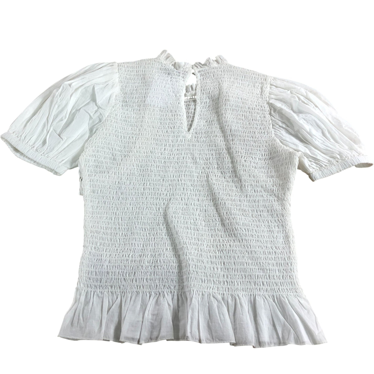 River Island Studios UK6 Women's White Smocked Top With Puff Sleeves