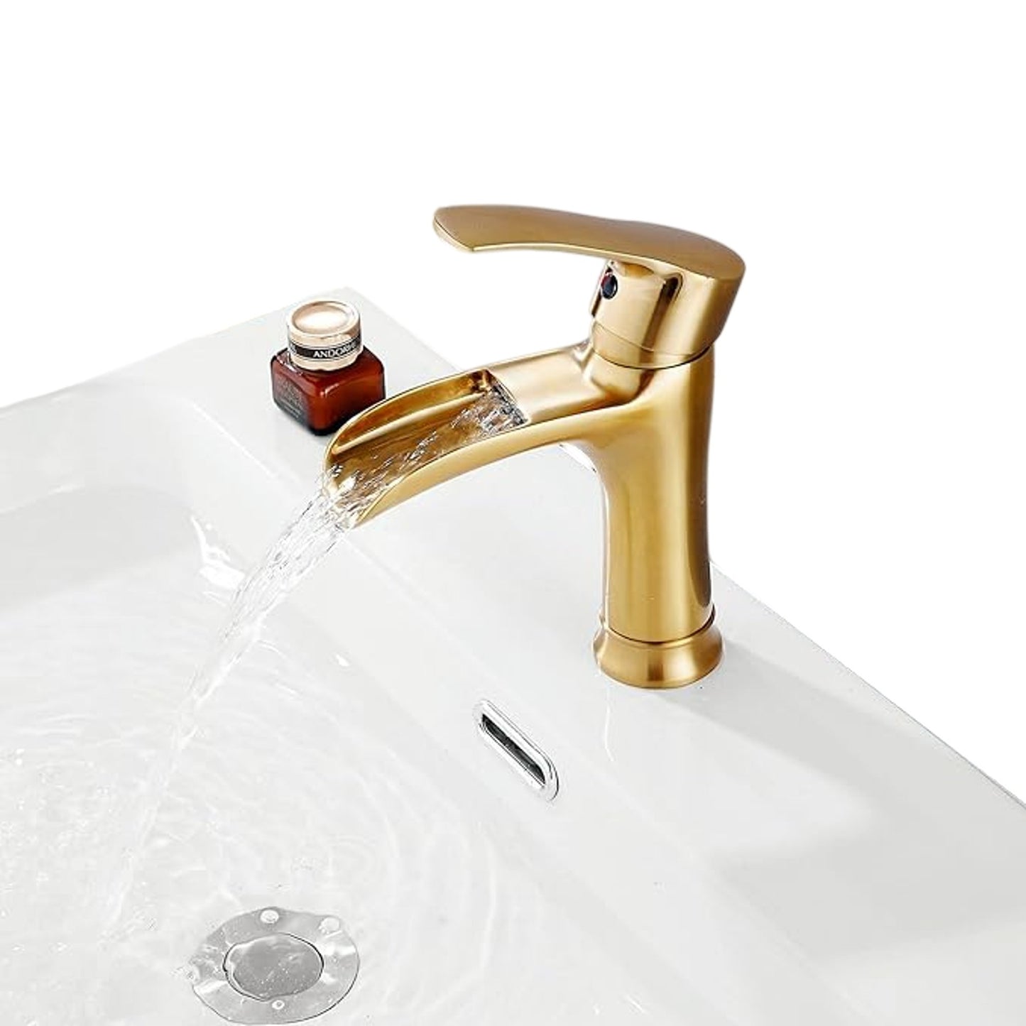 Basin Mixer Tap Gold Single Handle Bathroom Sink Faucet Modern Design AG1