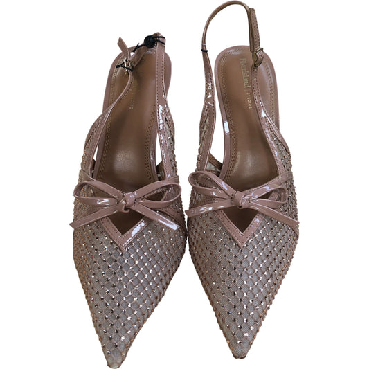 River Island Studios Slingback Heels Blush Pink Diamante Detail