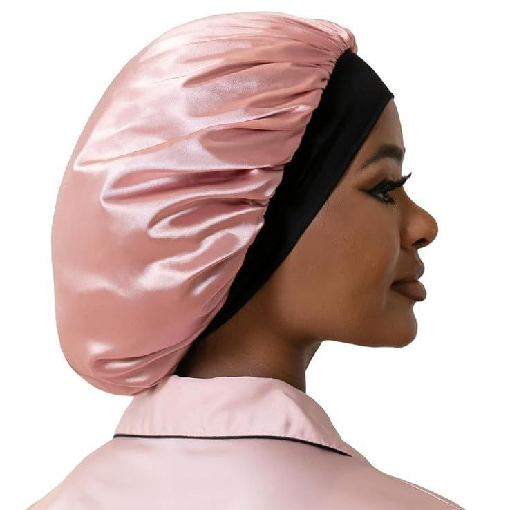 Hat Hut Satin Bonnet One Size Protect Shine Hair Sleep Cap Pink