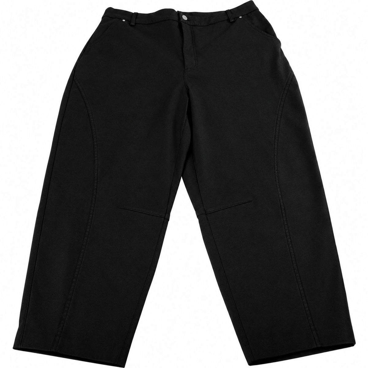 River Island Black Leather Look Wide Leg Trousers UK18