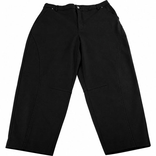 River Island Black Leather Look Wide Leg Trousers UK18
