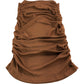 River Island Jersey Top UK Medium Women's Ruched Brown