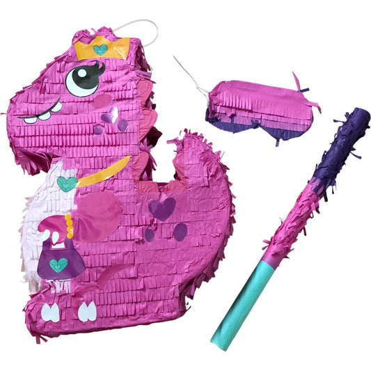Pink Dinosaur Piñata With Stick Perfect For Parties Celebrations Kid's Events