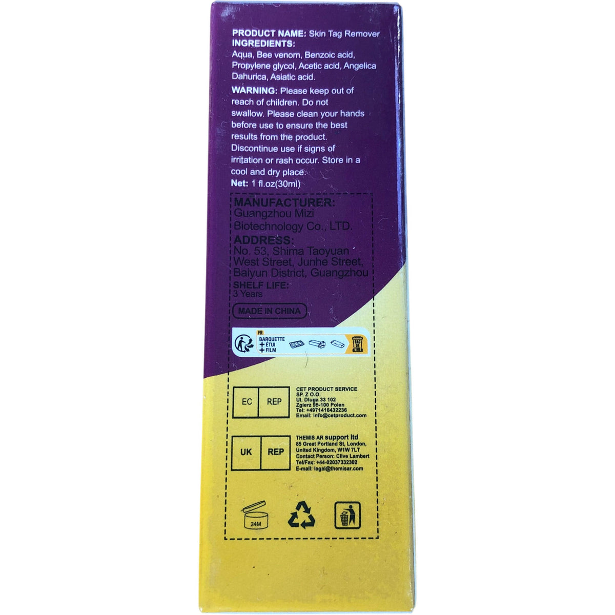 Bee Venom Skin Tag Remover 30ml Fast Results Easy To Use Wart Treatment