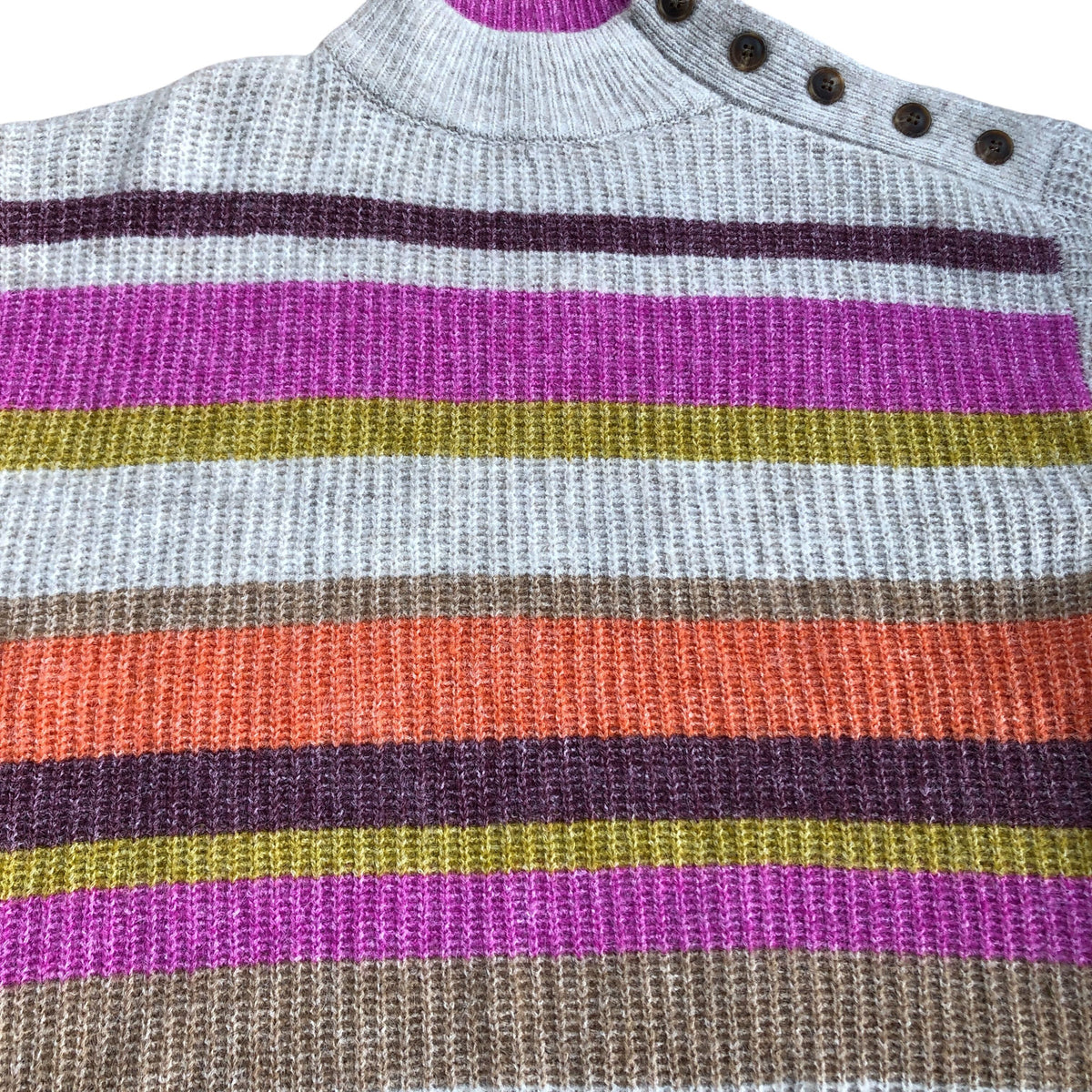 Striped Sweater Women's Colourful Knitted Long Sleeve High Neck