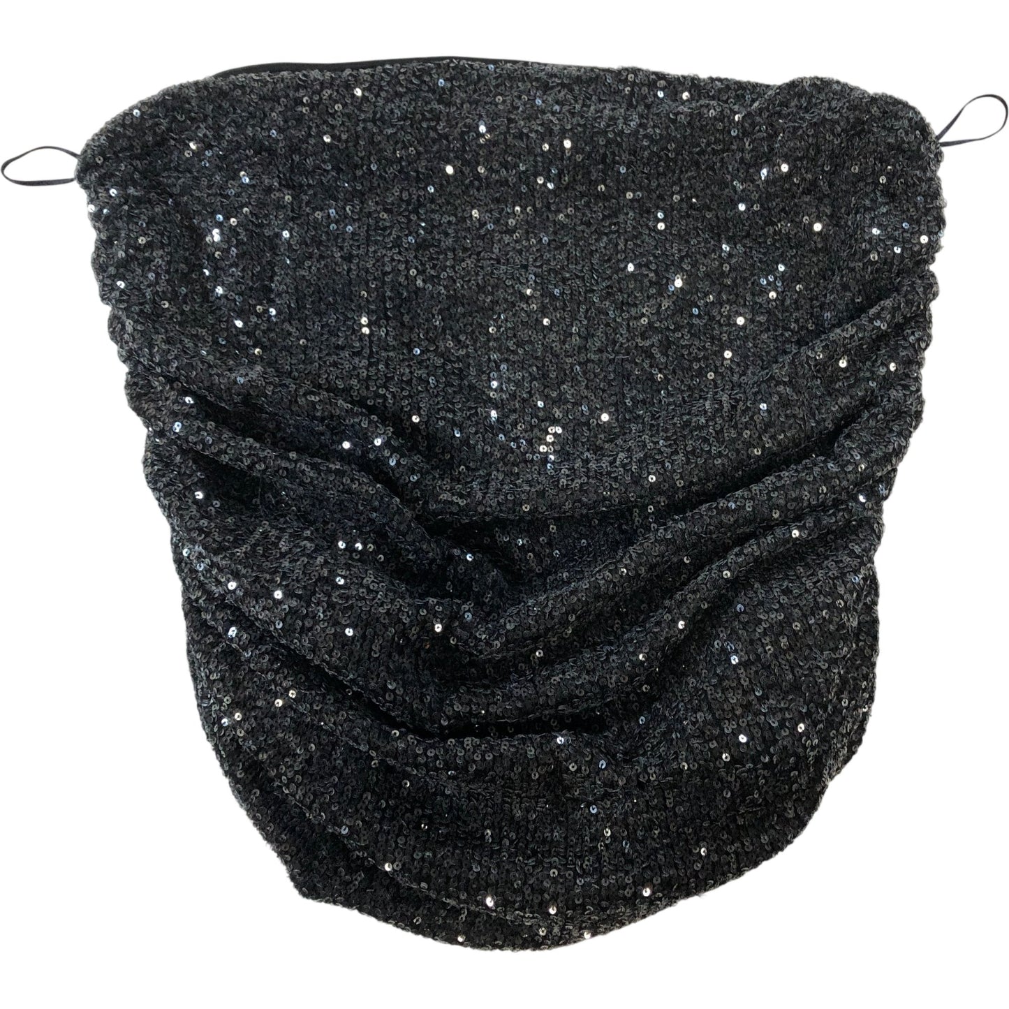 River Island UK16 Women's Sequin Wrap Top Black Shimmer Evening Wear