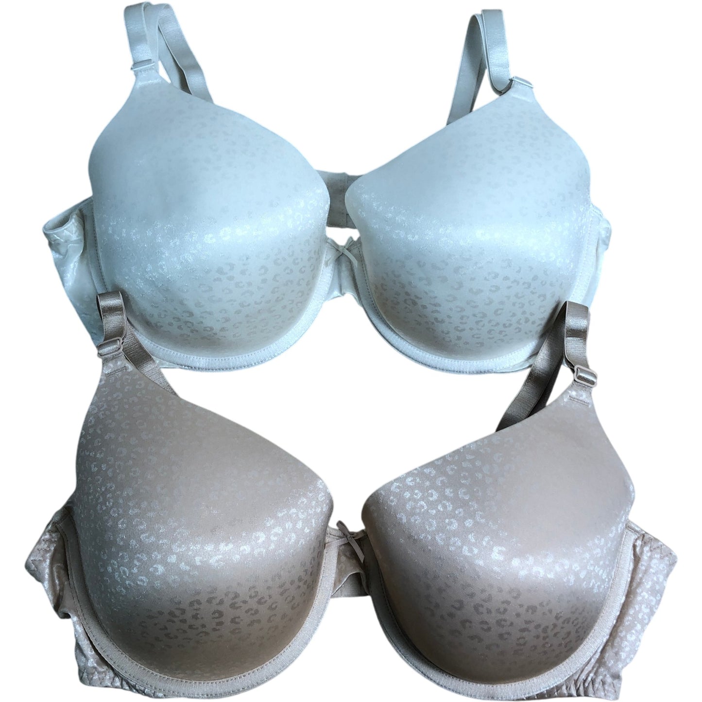 Wired T-Shirt Bras 2 Pack Lightly Padded Comfort Support White Nude