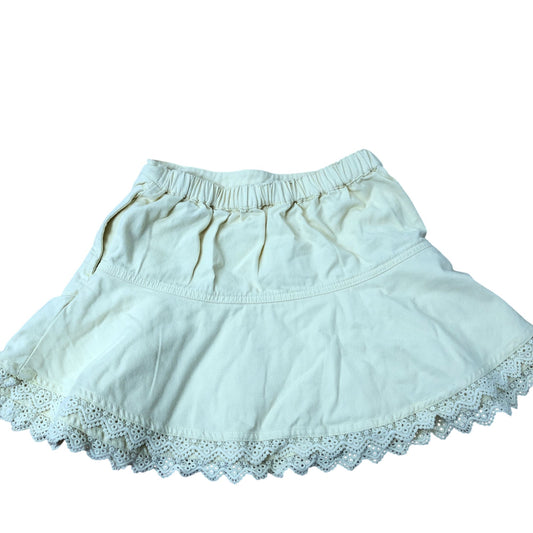 Girls Skirt Floral Lace Trim Yellow Cotton Summer Casual 11-12 Years