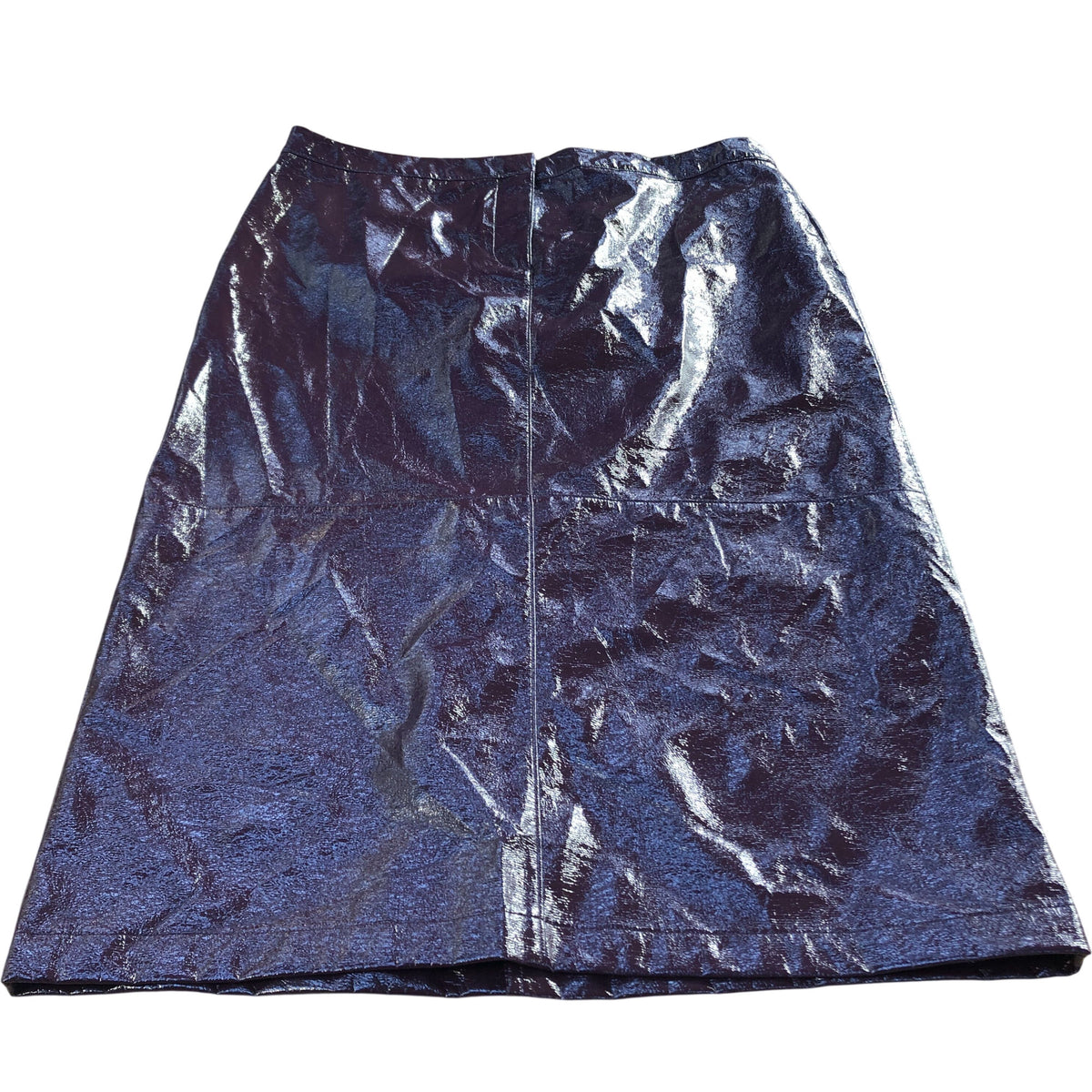 Women's Size 20 Shiny Pencil Skirt Purple Polyester Blend