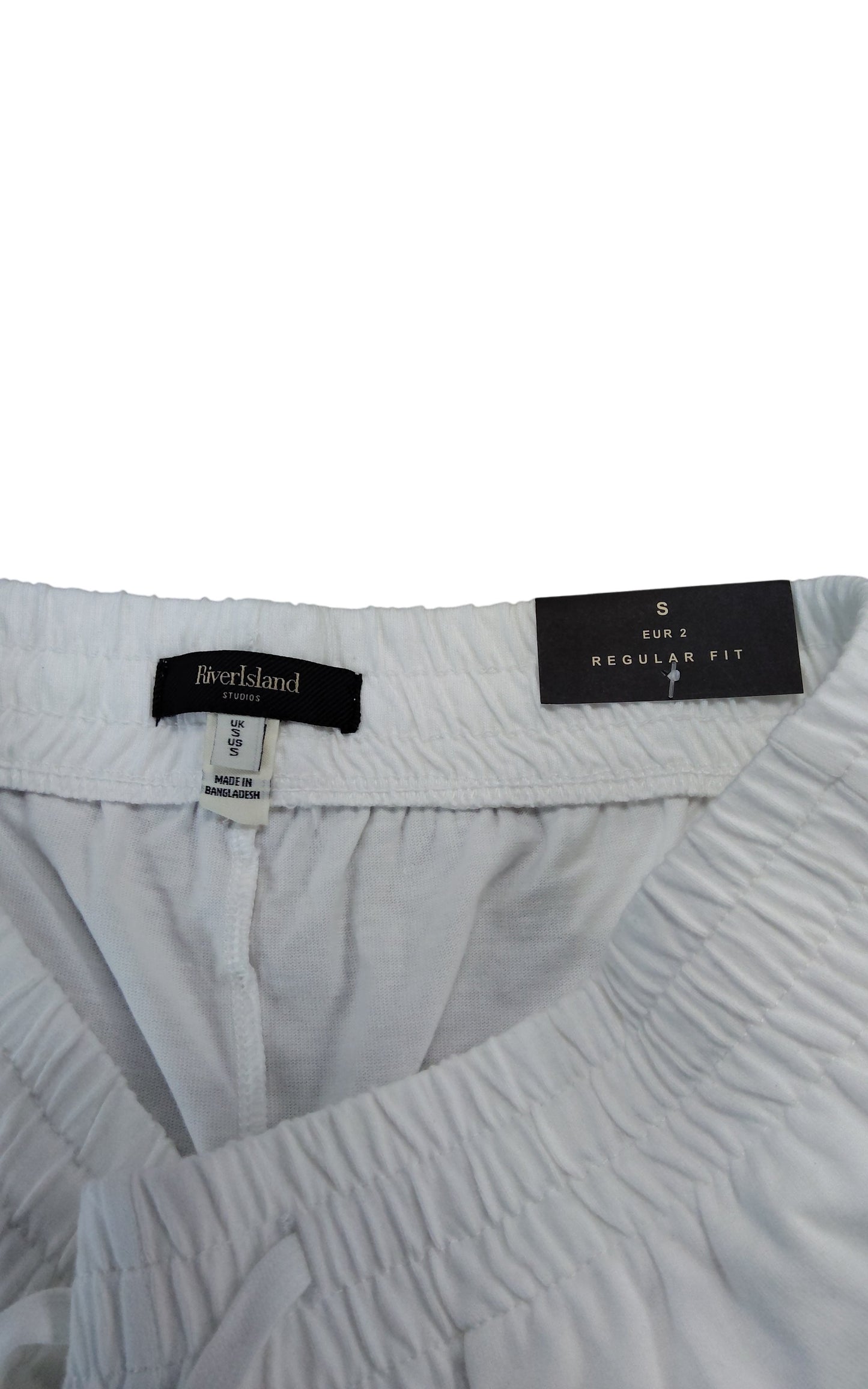 River Island White Shorts Size S Men's Regular Fit Beachwear