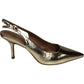 Carvela Slingback Heels UK7 Women's Gold Metallic Pointed Toe Stylish Shoes