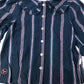 Striped Blouse Girls Cotton Blend Navy Pink Ruffle Detail