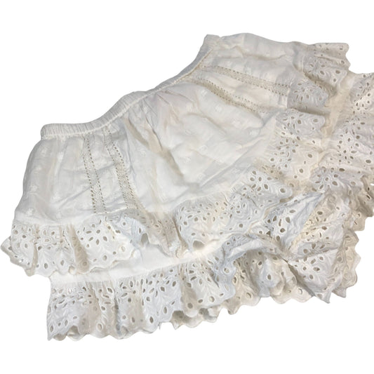 River Island White Frill Skort Women's Ruffled Lace Embroidery Design UK14