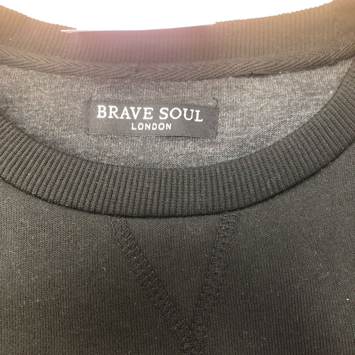 Brave Soul Black Crew Neck Sweatshirt Size L