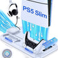 HEYLICOOL PS5 Slim Stand and Cooling Station with Dual Controller Charging