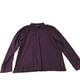 French Connection Long Sleeve Polo Shirt Mens Burgundy Cotton XL