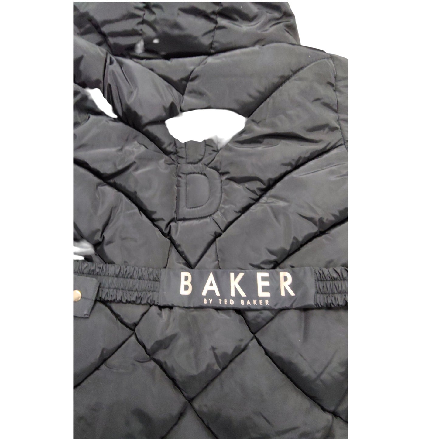 Baker By Ted Baker Girls Black Quilted Coat Size 10 Years Hooded Outerwear