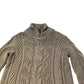 Brown Cable Knit Sweater Button Detail UK Small