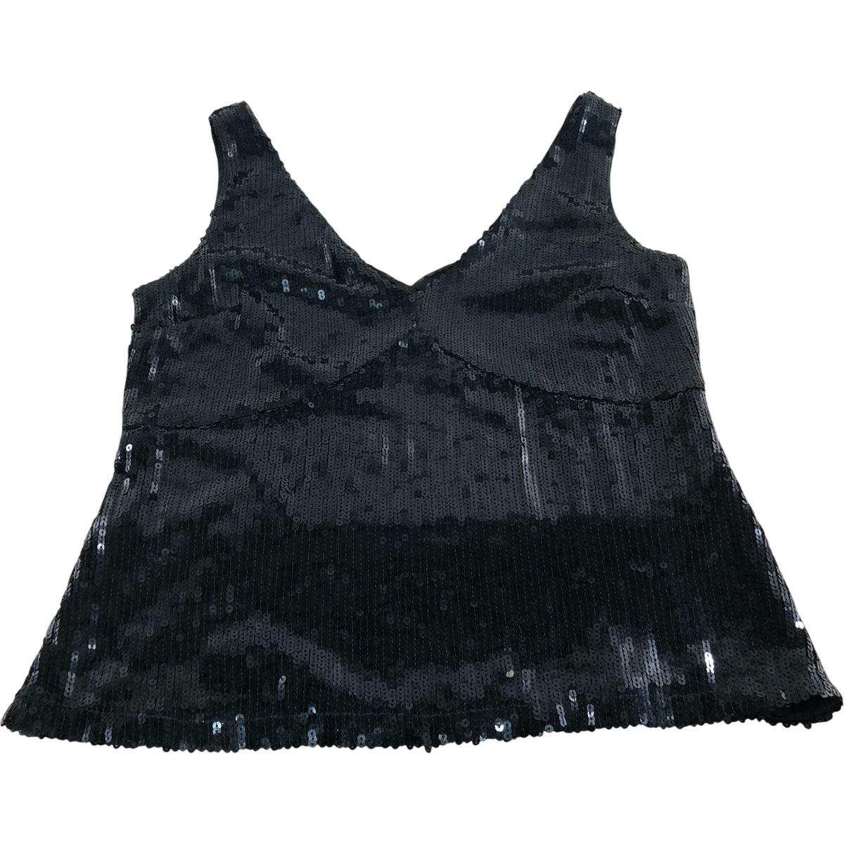 Sosandar Black Sequined Top UK14 Women's Sleeveless Party Wear Vest