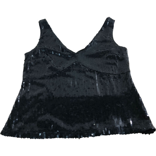 Sosandar Black Sequined Top UK14 Women's Sleeveless Party Wear Vest
