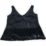 Sosandar Black Sequined Top UK14 Women's Sleeveless Party Wear Vest