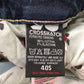 Crosshatch Farrowed 40S Men's Denim Jeans With Brown Leather Belt Dark Wash